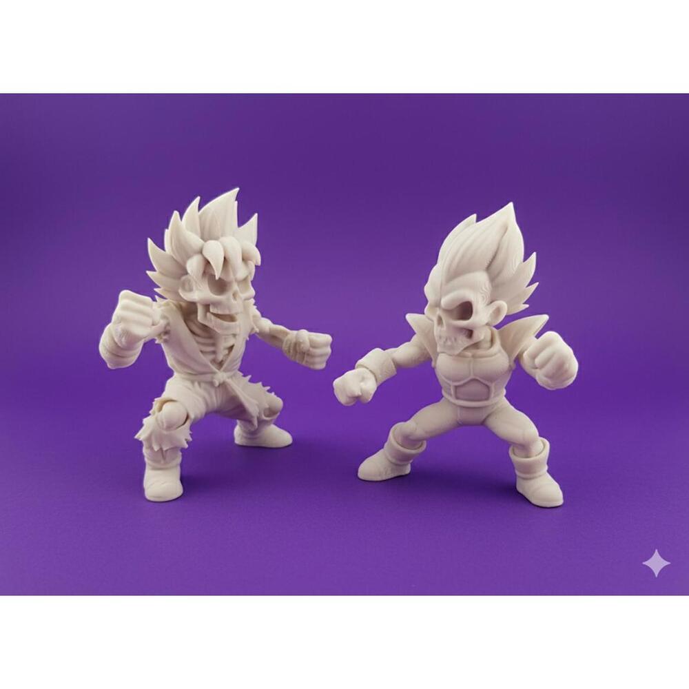 Goku & Vegeta Skeleton Figures - DBZ Halloween Rivals - Picture 1 of 5